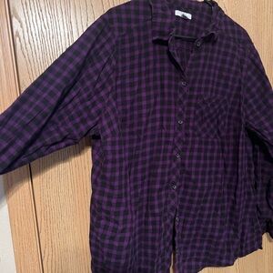 Croft & Barrow Women's Purple Plaid Shirt